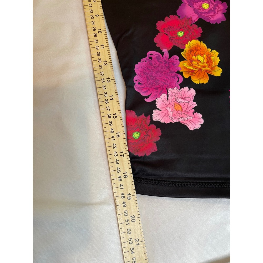 KALI Miami Fitwear Black Floral Motivational Capri Leggings 2X I Am I Can I Will - Picture 10 of 11